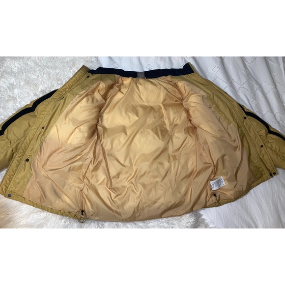 Nike | Rare Vintage Down Puffer Jacket Full Zip Hooded Muted Yellow Black Stripe - Picture 9 of 16